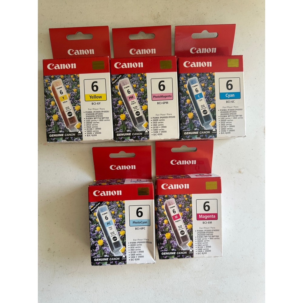 Canon 6‎ BCI-6 Ink Tanks Multi-Pack Yellow Photo Magenta Cyan Photo Cyan Magenta